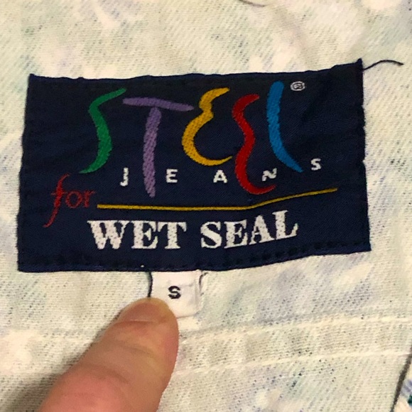 Vintage Wet Seal 90s Denim Vest, Crop, S, STEEL Jeans Floral Cottage - Picture 3 of 8